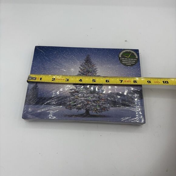 Oak Street Picture Art Canvas Light up 8.25"x 5.875" Christmas Tree Night B4 - Picture 3 of 10